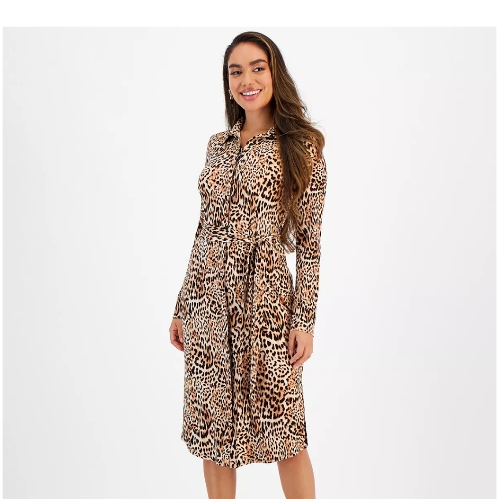 INC WOMEN'S ANIMAL PRINT WRAP DRESS SZ 16